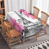 Lofaris Watercolor Eiffel Towel Pink Cherry Dining Tablecloth